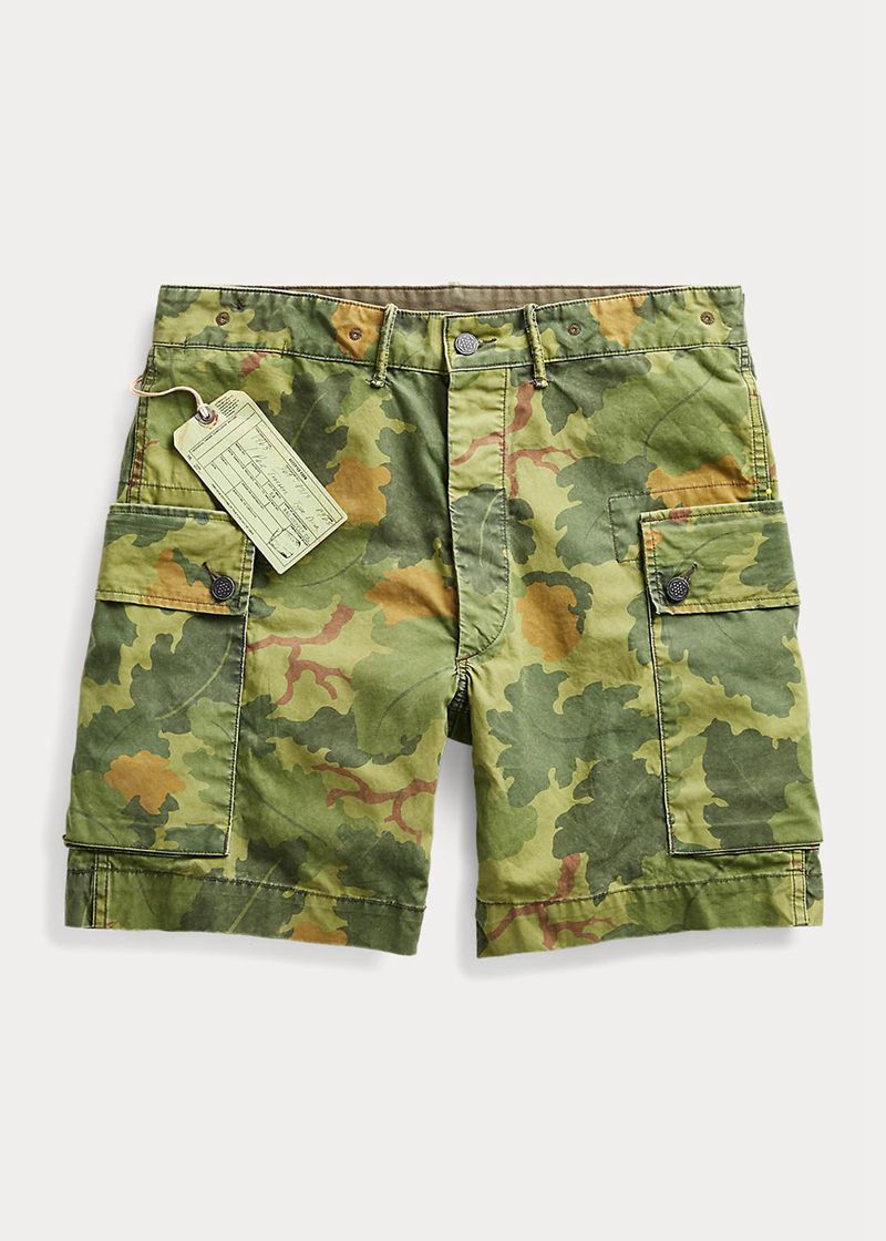 Shorts RRL Hombre Camo Poplin Cargo Chile Verde Oliva JVMUL-8507